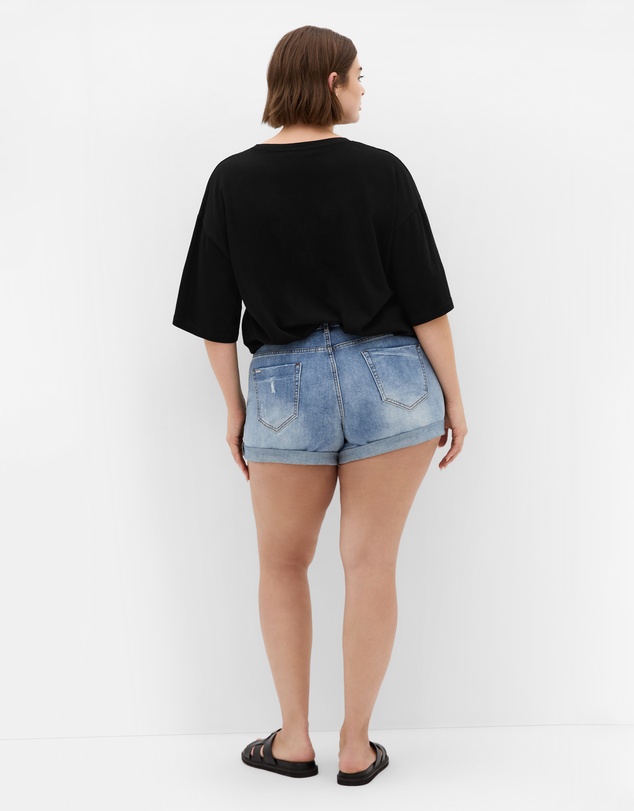 City Chic - Denim Cuff Short