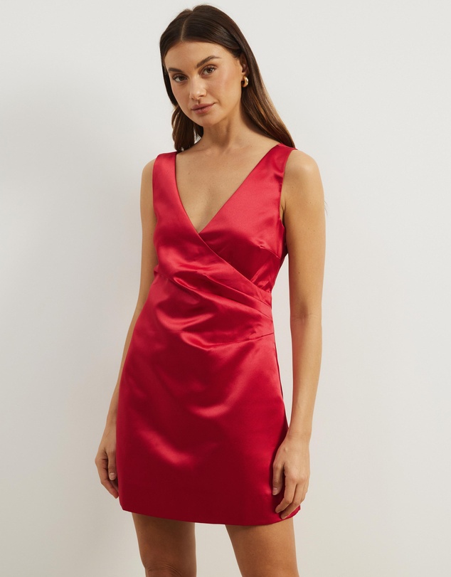 Atmos&Here - Nicky Structured Satin Mini Dress