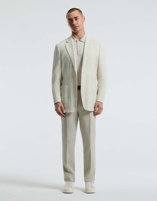 Calibre - Seersucker Check Blazer Stone