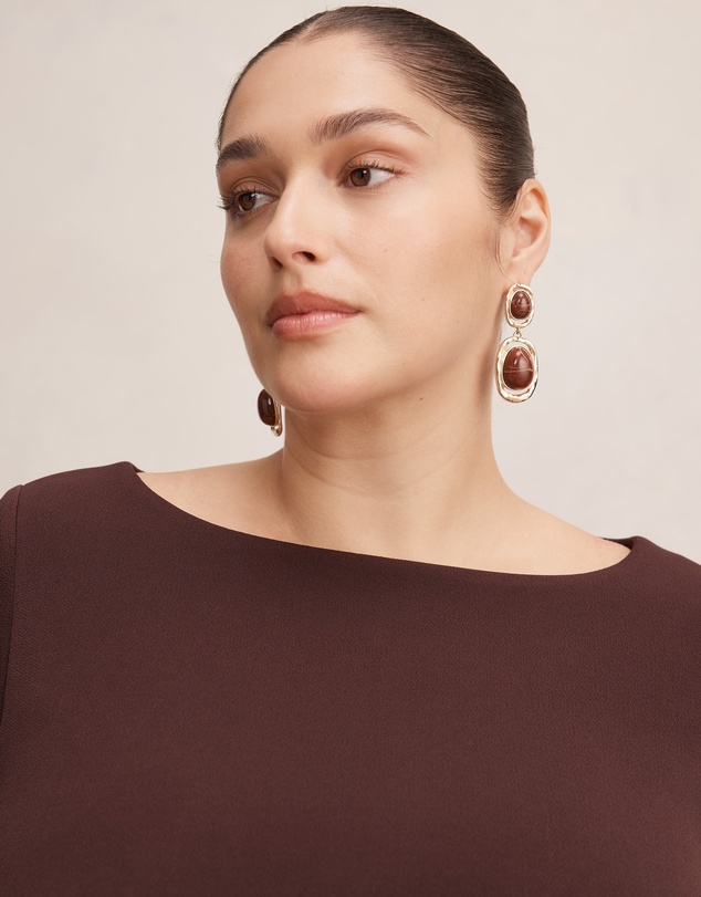 Forever New Curve - Briella Curve Boat Neck Draped Maxi Dress