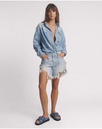 ONE TEASPOON - Studded Denim Iggy Slides