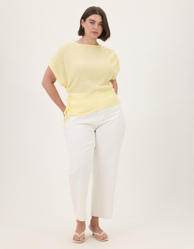 Atmos&Here Curvy - Imogen Textured Ruched One Shoulder Top