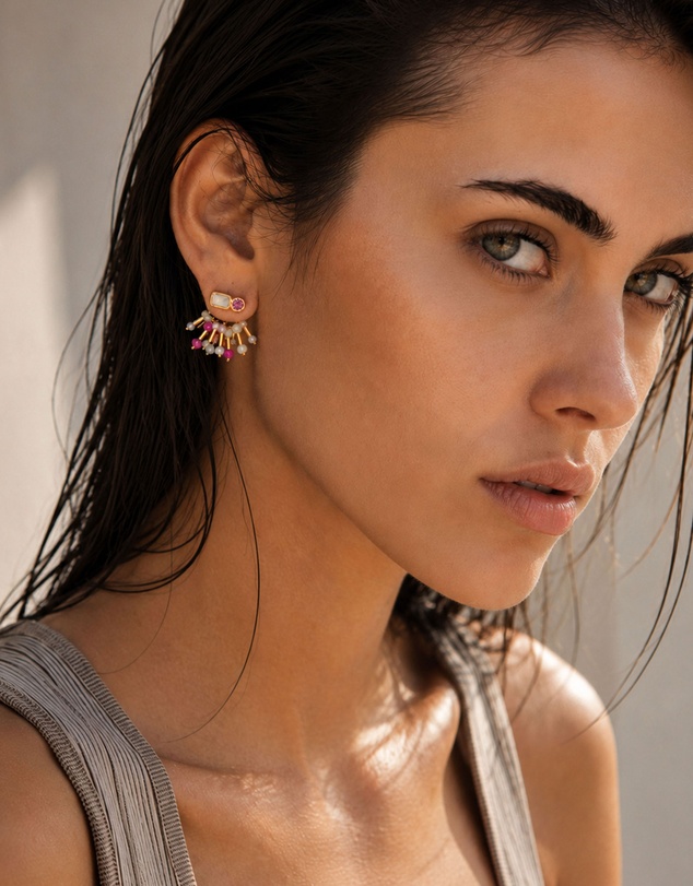 Haze & Glory - 2 in 1 Dazzle Stud Earrings - Gold