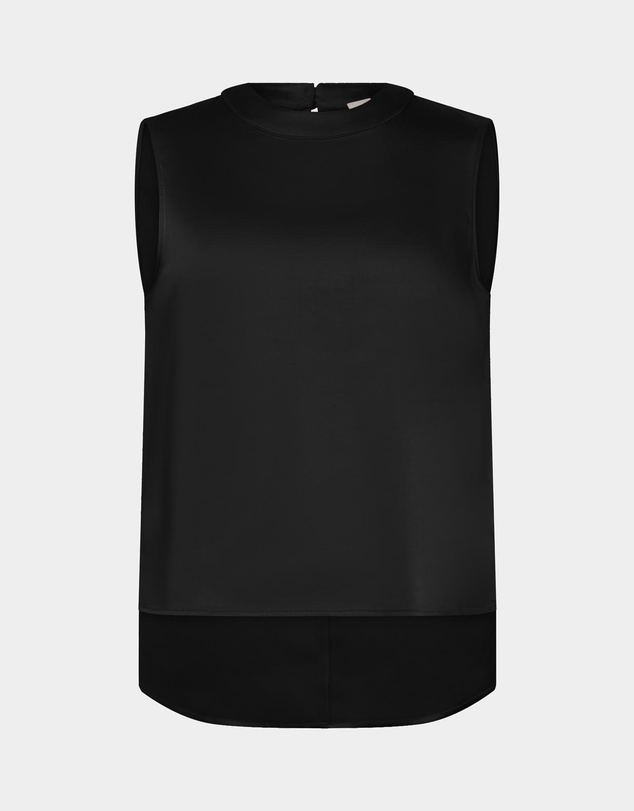 Forcast - Louisa Round Neck Satin Top