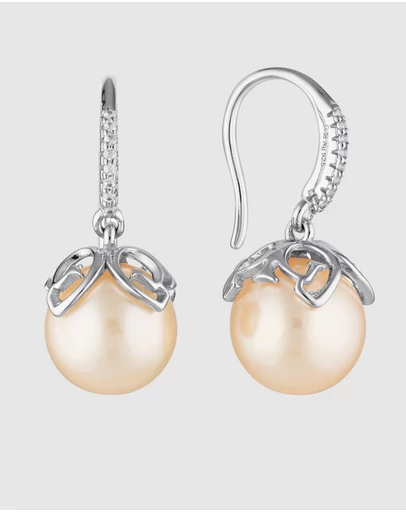 Georgini - Palm Cove Pink Freshwater Pearl Earrings Silver