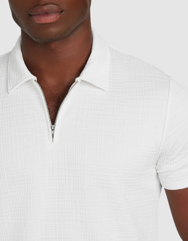 GUESS - Eco Percy Textured Zip Polo Shirt