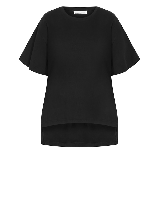 City Chic - Plus size Oversized Split Tee - black