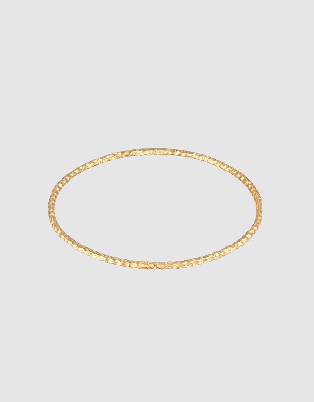 Elli Jewelry - Hammered Bangle Bracelet in Gold-Plated 925 Silver