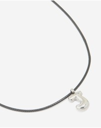 Lovisa - Waterproof Stainless Steel Large Bubble Letter J Cord Necklace