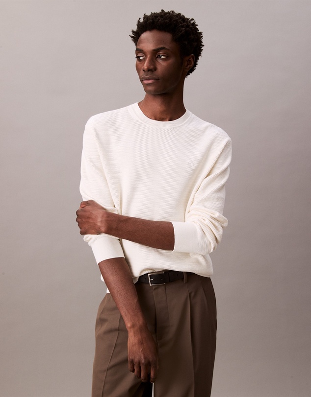 Calvin Klein - Cotton Textured Classic Crewneck Jumper