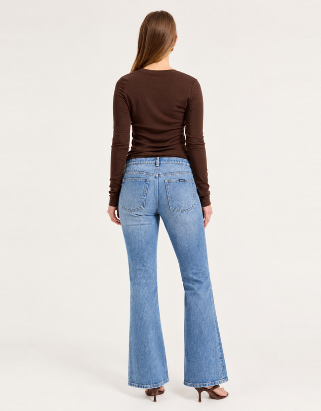Rolla's - Siren Lace Long Sleeve Tee - Espresso