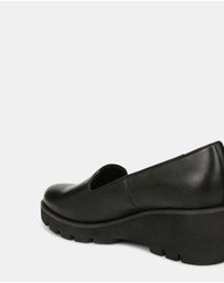 Vionic - Willa Wedge - Black Leather