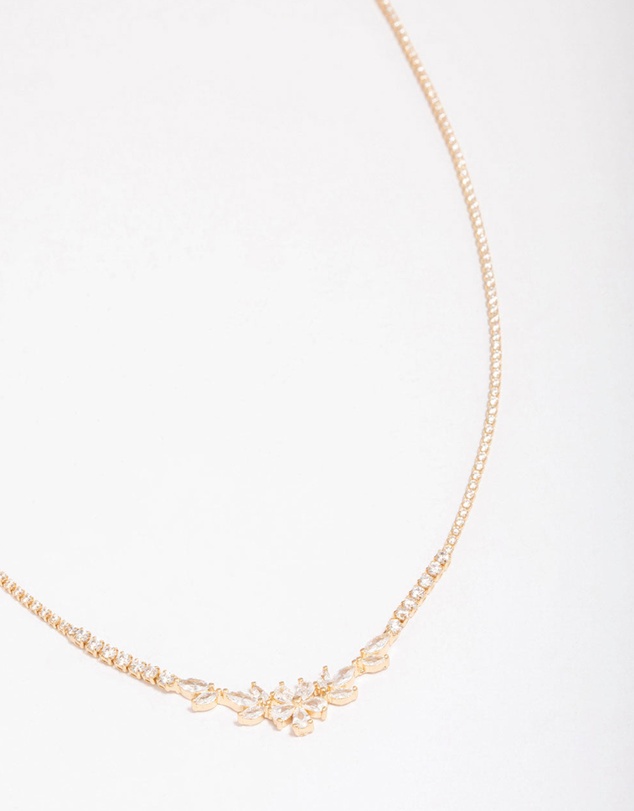Lovisa - Gold Plated Dainty Cupchain Floral Necklace