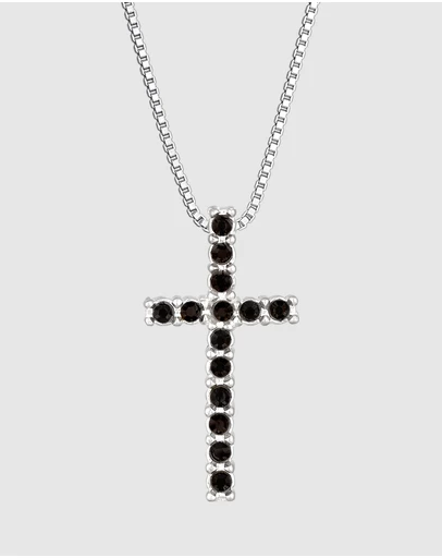 Kuzzoi - ICONIC EXCLUSIVE - Crystal Cross Pendant Necklace in 925 Silver