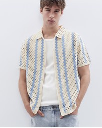 UNISON - Stripe Crochet Button Thru