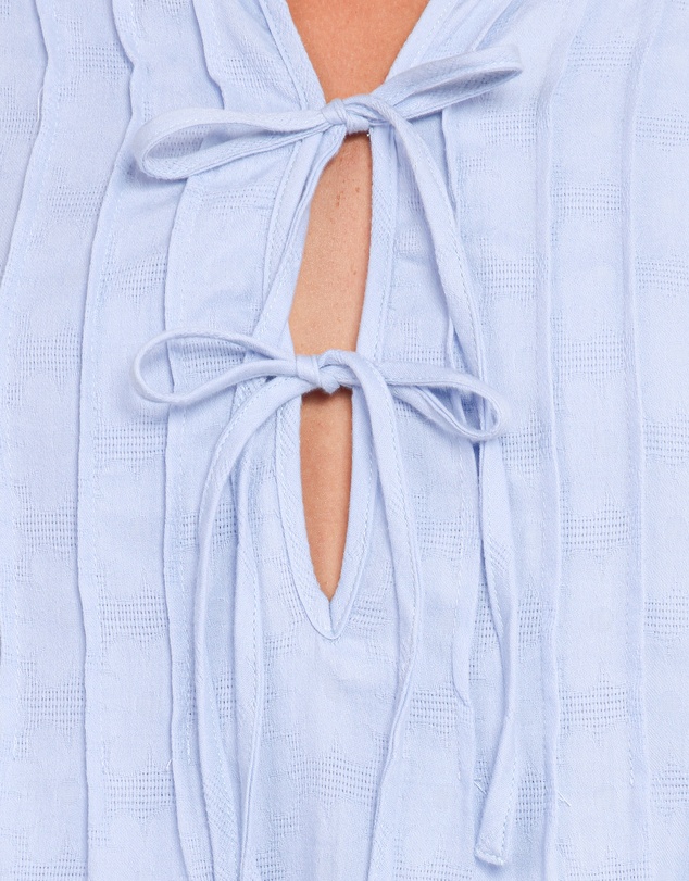 Petal & Pup - Ridley Long Sleeve Mini Dress - Pale Blue