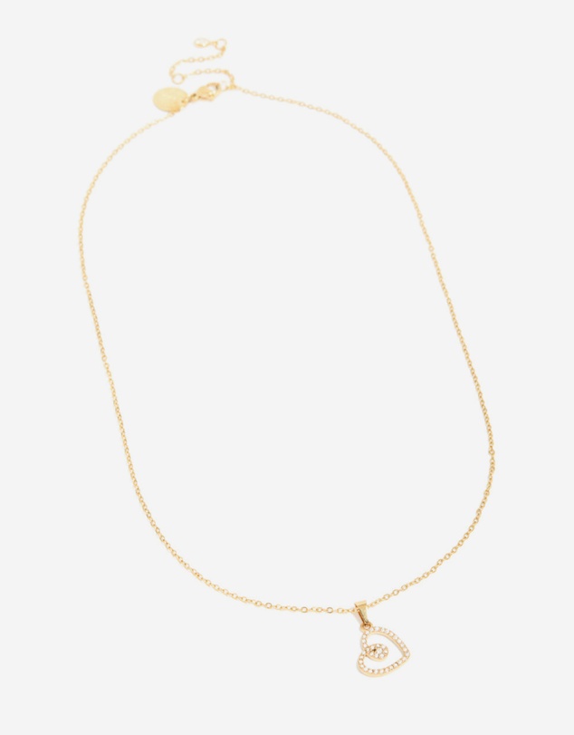 Lovisa - Waterproof Gold Plated Stainless Steel Cubic Zirconia Heart Pendant Necklace