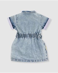 Goldie + Ace - Pastel Pop Piper Denim Belted Dress - Babies-Kids