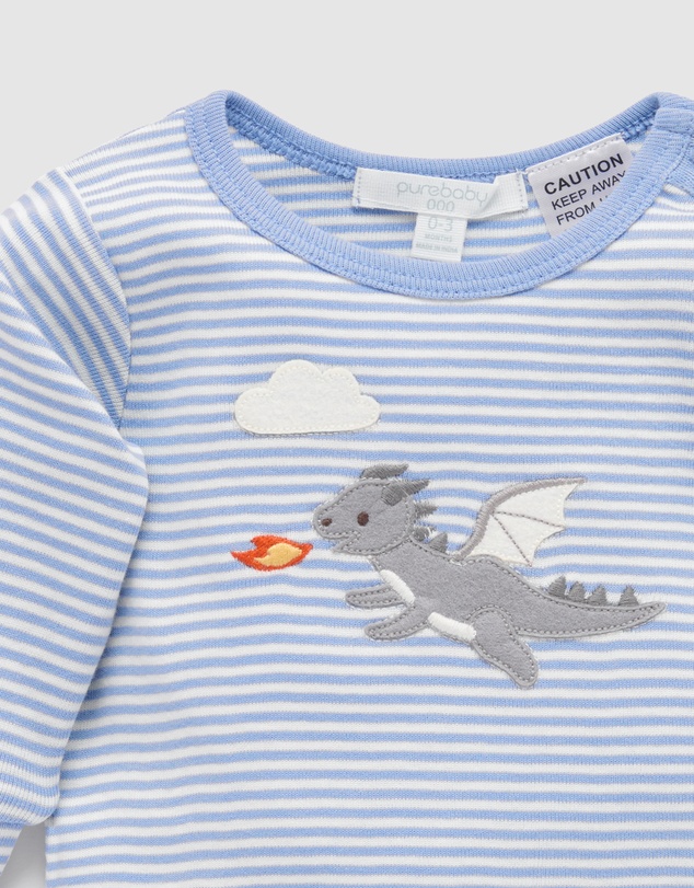Purebaby - Applique Bodysuit -Kids-Babies