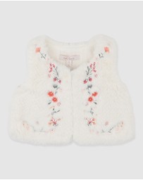 Fox & Finch - Orchard Bloom Emb. Faux Fur Vest