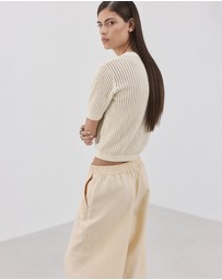 M.N.G - Short-Sleeved Openwork Knitted Sweater