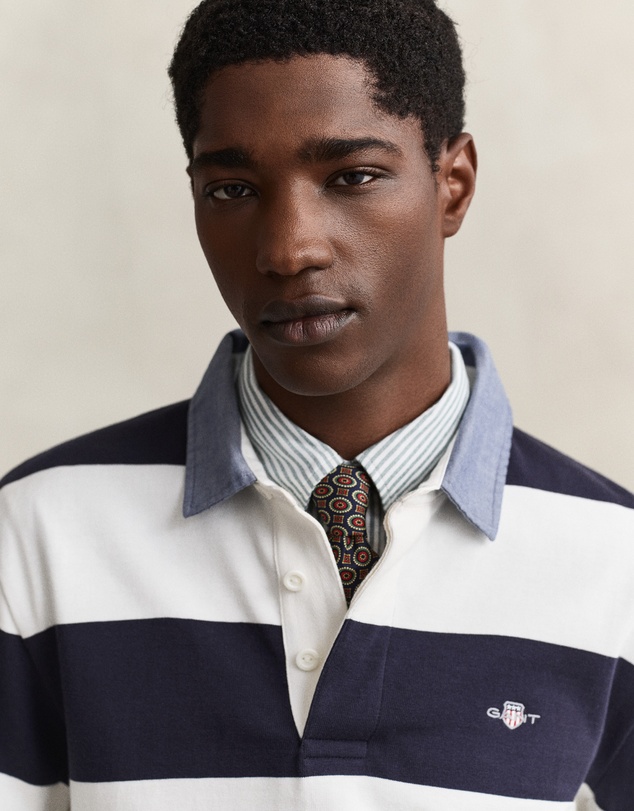 Gant - Chambray Collar Striped Heavy Rugger
