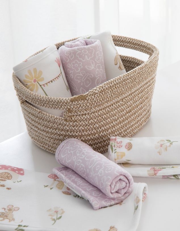 Living Textiles - 3 Pack Organic Wash Cloths - Whimsical Wonderland