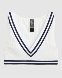 Lauren by Ralph Lauren - Cricket Cable Knit Lightly-Lined Crop Top Bra
