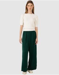 SACHA DRAKE - Short Sleeve Chevron Knit Top