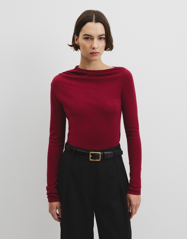 Country Road - Merino Wool Blend Drape Neck Knit