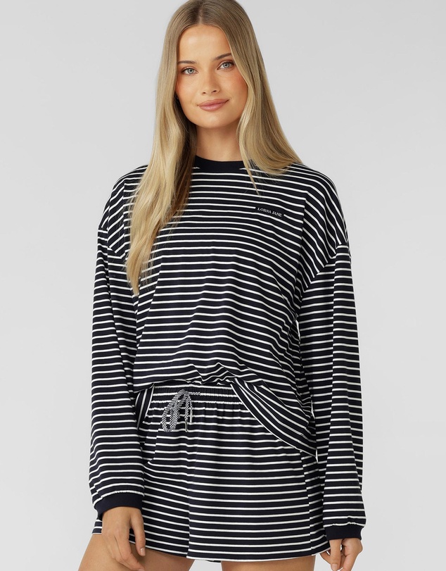 Lorna Jane - Summer Stripe Long Sleeve Lounge Top