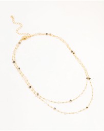 Lovisa - Gold Plated Station Semi Precious Shards And Ball Necklace