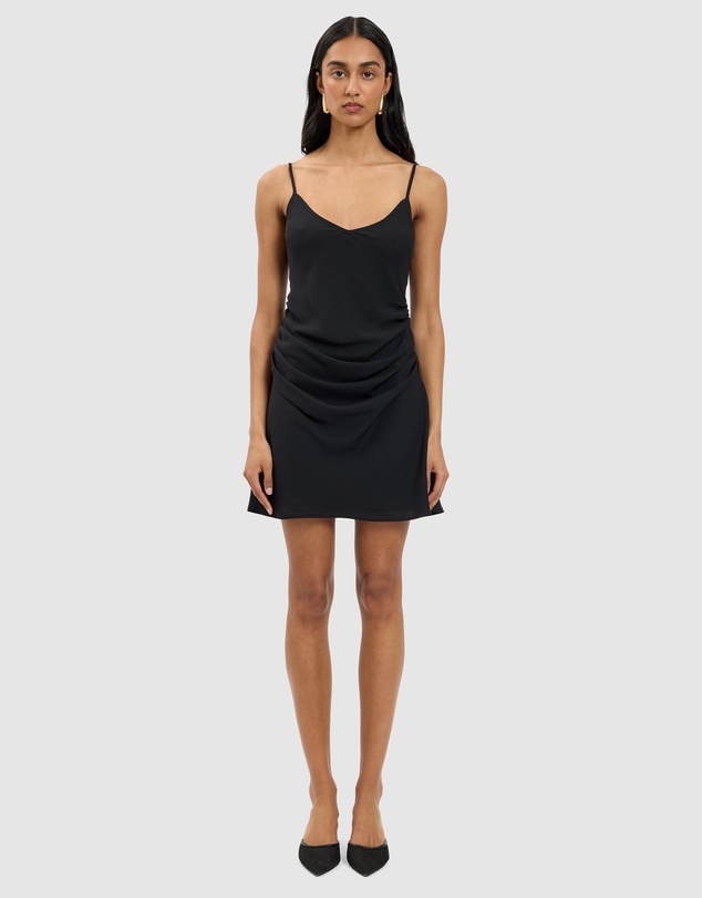 With Harper Lu - Georgette Draped Mini Dress