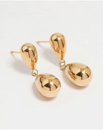 Lovisa - Waterproof Gold Plated Stainless Steel Double Drop Earrings