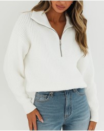 Esther & Co - Merete Knit - White