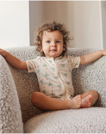 Kynd Baby - Essential Short Sleeve Onesie in Palm Sunset