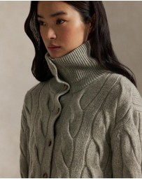 Polo Ralph Lauren - Cable Wool-Cashmere Funnelneck Cardigan - ICONIC EXCLUSIVE