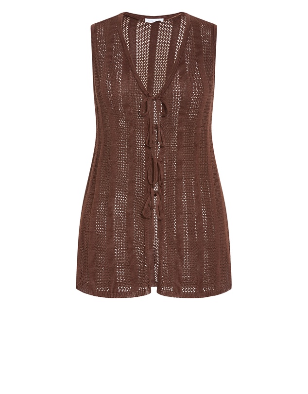 City Chic - Crochet Tie Vest
