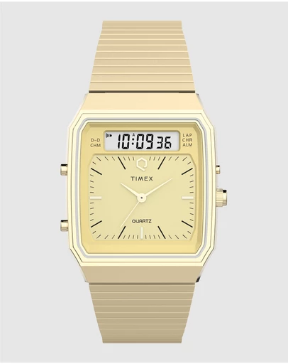 TIMEX - Q Timex® 1982 Ana-Digi Reissue 33mm Stainless Steel Bracelet Watch