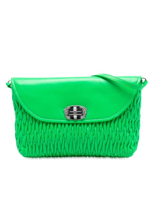 Pre-Loved by Azura Reborn - Pre-Loved Matelasse Leather Crystal Flap Shoulder Bag
