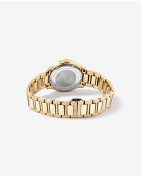 Michael Hill - Women's 0.40 Carat TW Diamond Bezel Watch in Gold Tone with Black Dial