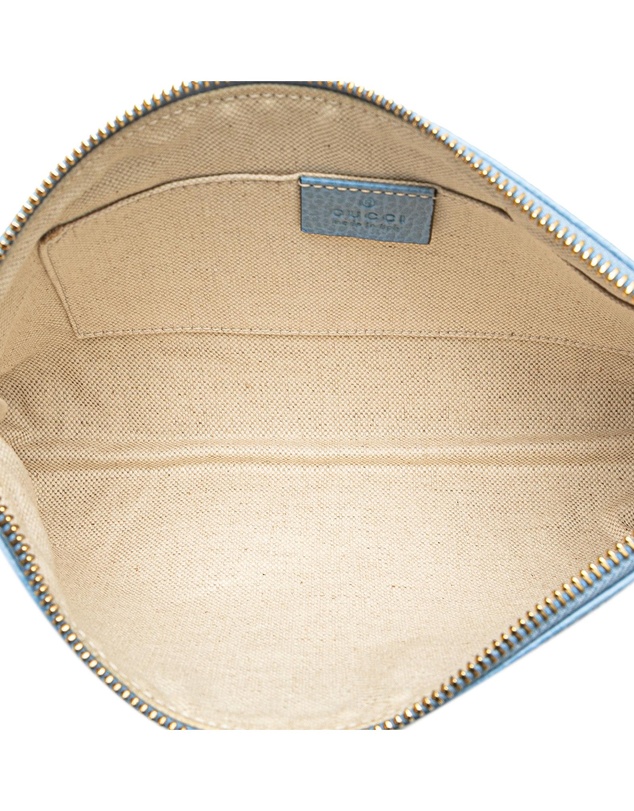 Pre-Loved by Azura Reborn - Pre-Loved gucci Textured Leather Pouch with Zip Closure for Accessories Storage and Organization