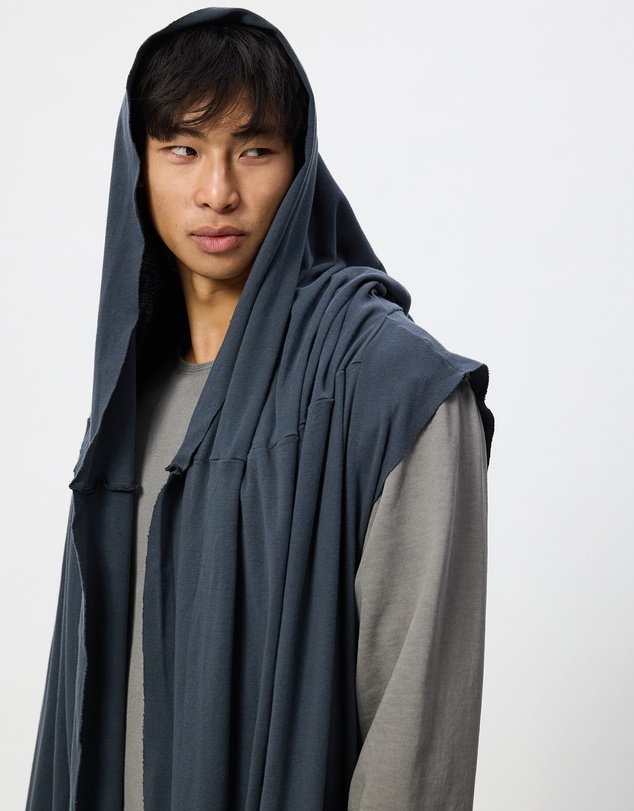 Surrounded By Ghosts - The Natrolite Hooded Rib Knit Sleeveless Cardigan
