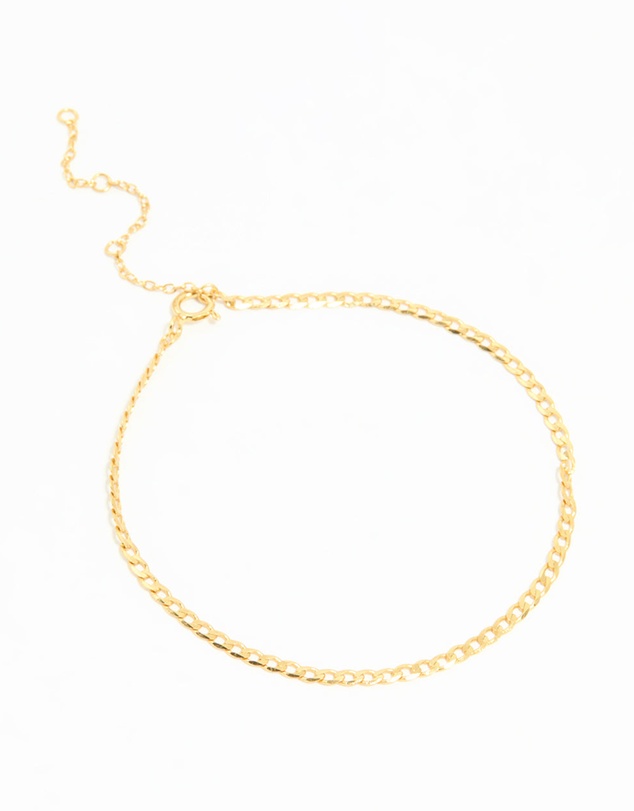 Lovisa - Gold Plated Sterling Silver Curb Chain Mini Bracelet