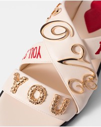 & Other Stories - Text-Print Leather Sandals