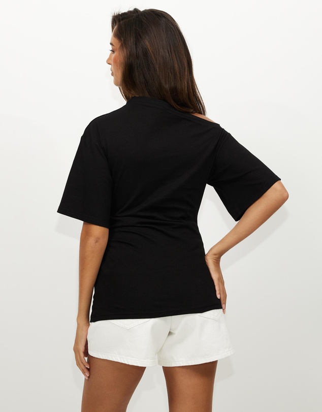 Dazie - Hazel Ruched Jersey Short Sleeve Top