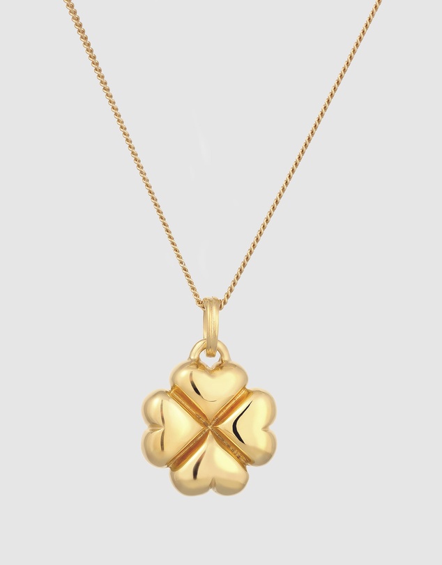 Elli Jewelry - Necklace Cloverleaf 925 Sterling Silver Gold-Plated