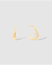 Wanderlust + Co - Flow Diamante 14K Gold Vermeil Earrings
