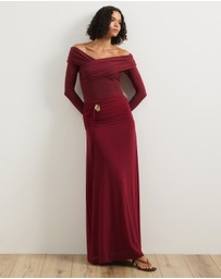 Atmos&Here - Valentia Belted Mesh Maxi Skirt