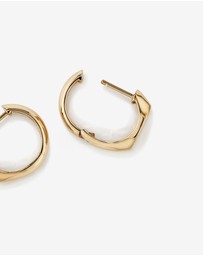 Michael Hill - Diamond Star Accent Signet Huggie Hoop Earrings in 10kt Yellow Gold